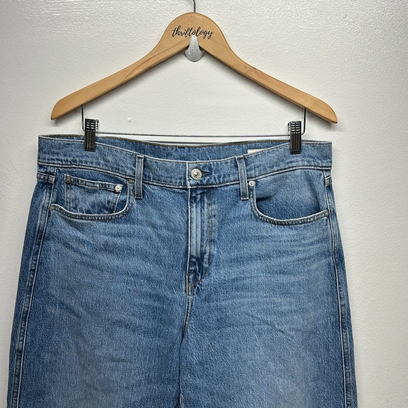 AYR The Beat Drop Jeans Denim Jean Barrel Leg Stretch Blue Love Struck Size 32 - Picture 7 of 13
